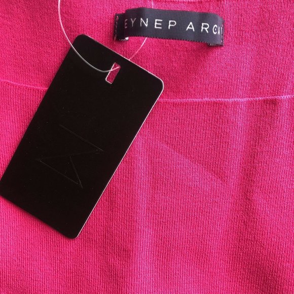 Zeynep Arcay Square Neck Mini Knit Dress Fuchsia 4 - Picture 8 of 9